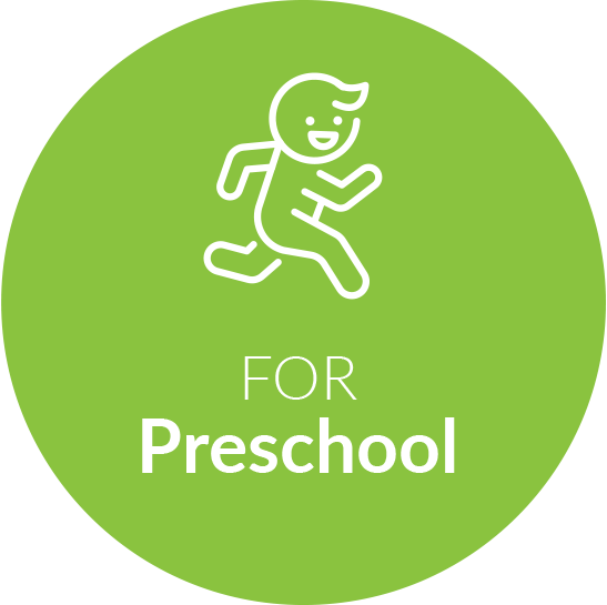 For preschool with icon of a child running
